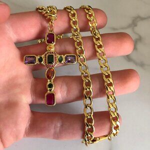 Bossa Nova 24K Gold-Filled Latin Cross Curb Chain